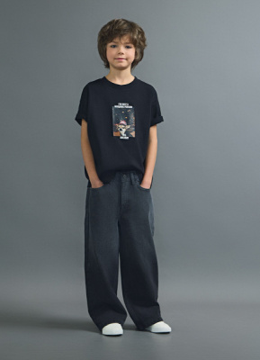 Широкие джинсы с градиентом для мальчиков, Серый