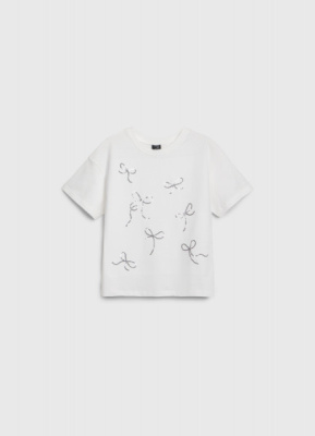 Футболка с пайетками для девочек, Белый