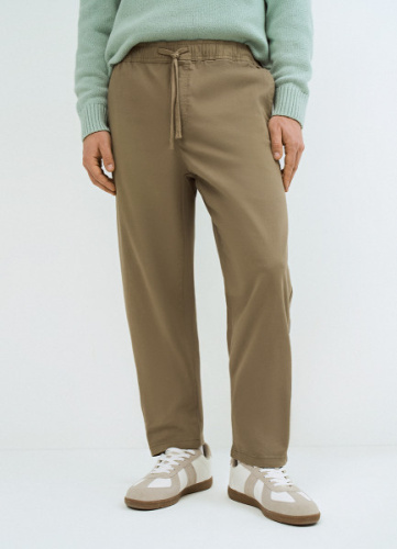 Брюки с эластичным поясом, Бежевый