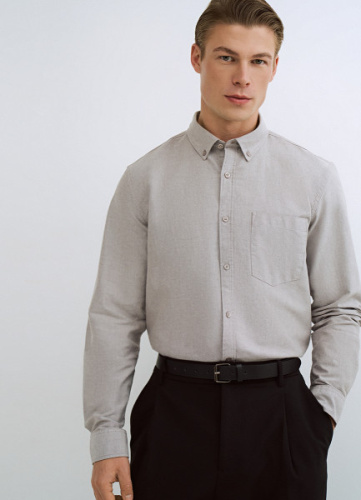 Рубашка из ткани оксфорд, Коричневый