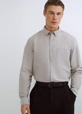 Рубашка из ткани оксфорд, Коричневый