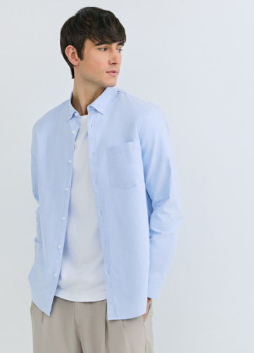 Рубашка из ткани оксфорд, Голубой