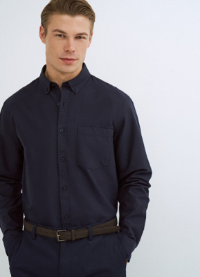 Рубашка из ткани оксфорд, Синий