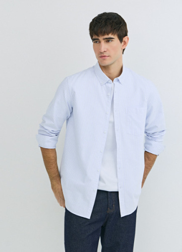 Рубашка из ткани оксфорд, Голубой
