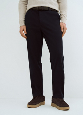 Чиносы из структурной ткани с ремнём, Синий