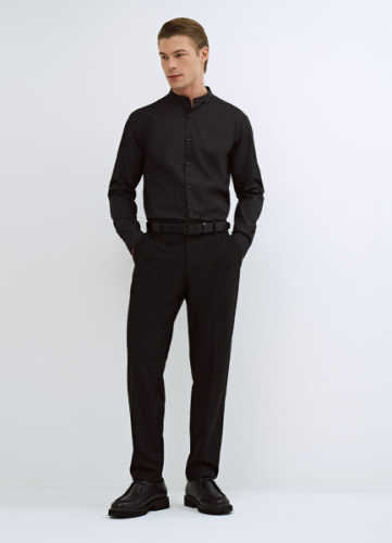 Прямые брюки с эластичным поясом, Черный