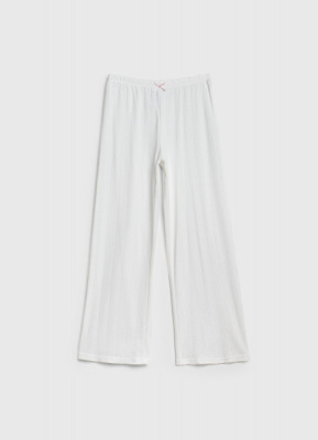 Пижамные брюки из ажурного трикотажа для девочек, Белый