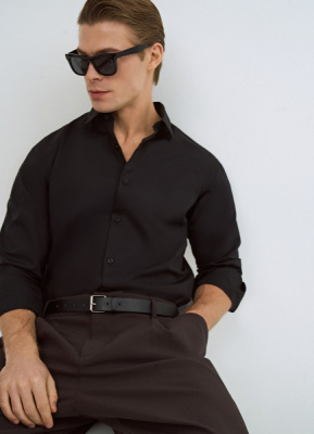 Базовая рубашка Slim, Черный