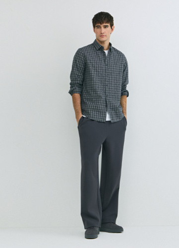 Рубашка в клетку, Серый