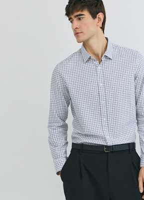 Рубашка в клетку, Белый