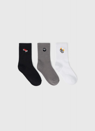 Носки для мальчиков, 3 пары, Серый