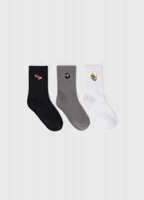 Носки для мальчиков, 3 пары, Серый