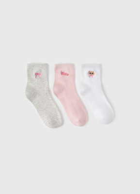Носки для девочек, 3 пары, Мультицвет