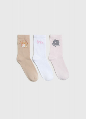 Носки для девочек, 3 пары, Мультицвет