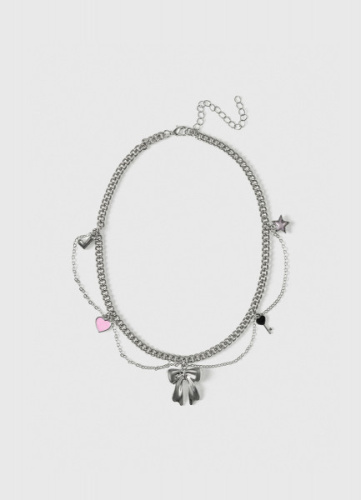 Ожерелье с подвесками для девочек, Серебряный