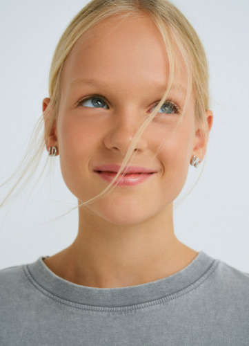 Серьги для девочек, 5 пар, Серебряный