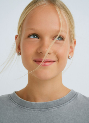 Серьги для девочек, 5 пар, Серебряный