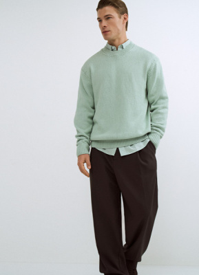 Широкие брюки с ремнём, Коричневый