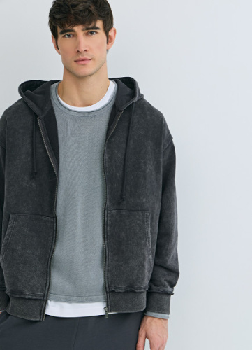 Толстовка на молнии, Серый