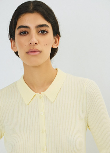 Кардиган в рубчик, Желтый