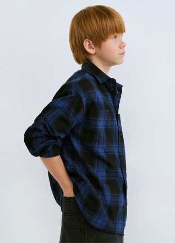 Рубашка из фланели для мальчиков, Голубой