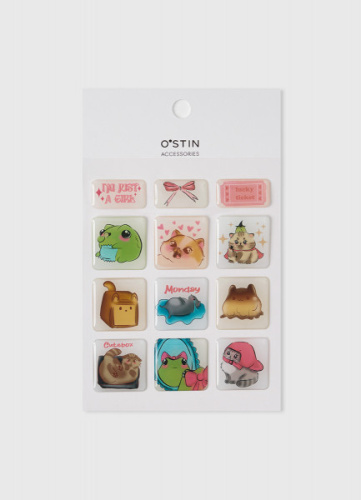 Набор 3D-наклеек для девочек, 12 шт., Мультицвет