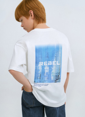 Футболка с принтом для мальчиков, Бежевый