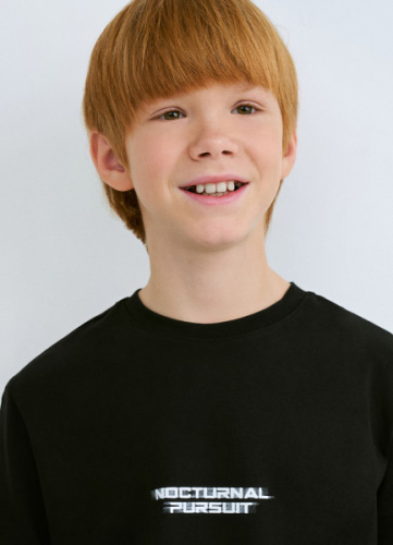 Футболка с принтом для мальчиков, Черный