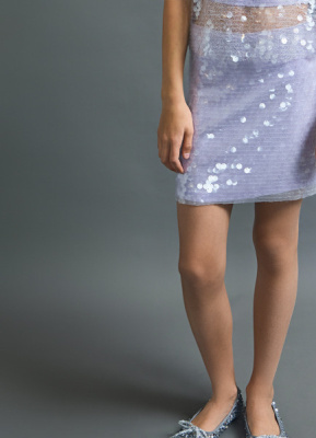 Мини-юбка с пайетками для девочек, Фиолетовый