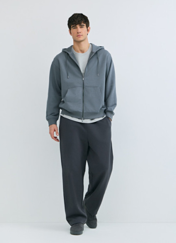Толстовка на молнии с капюшоном, Серый