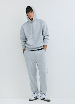 Базовое худи с карманом-кенгуру, Серый