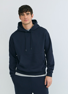 Базовое худи с карманом-кенгуру, Синий