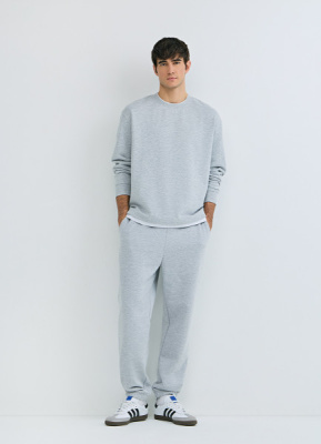 Свитшот с имитацией футболки, Серый