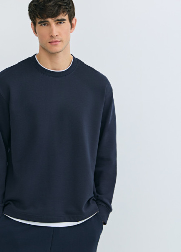 Свитшот с имитацией футболки, Синий