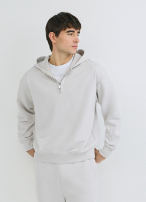 Толстовка на молнии с капюшоном, Белый