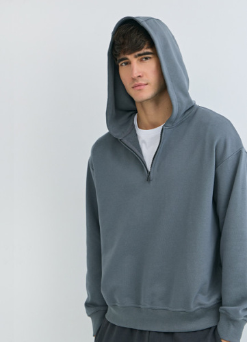 Толстовка на молнии с капюшоном, Серый