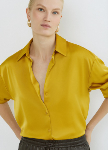 Сатиновая блузка, Желтый