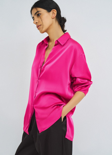 Сатиновая блузка, Розовый