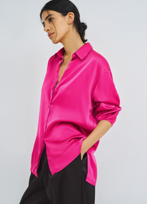 Сатиновая блузка, Розовый