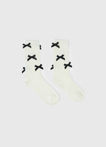 Носки с бантами, Белый