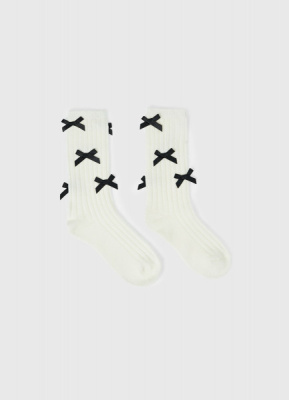 Носки с бантами, Белый