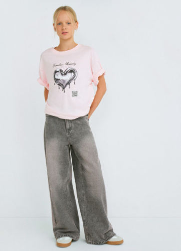 Джинсы Loose Wide с тинтом для девочек, Серый