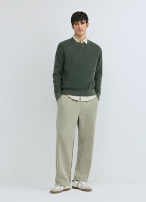 Текстурный джемпер с эффектом стирки, Зеленый