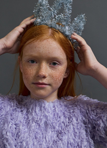 Фактурная блузка для девочек, Фиолетовый