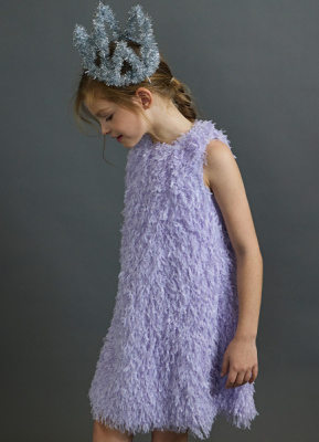 Фактурное платье мини для девочек, Фиолетовый