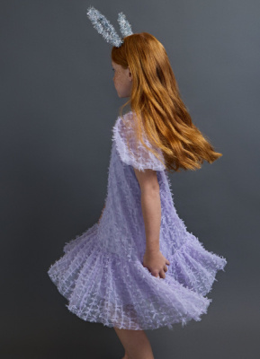 Платье с бантиками для девочек, Фиолетовый