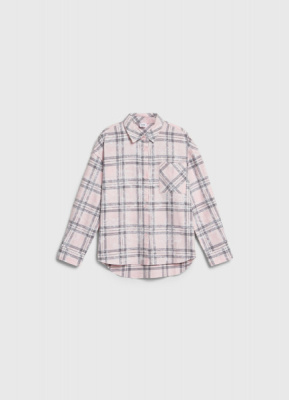 Рубашка в клетку для девочек, Розовый