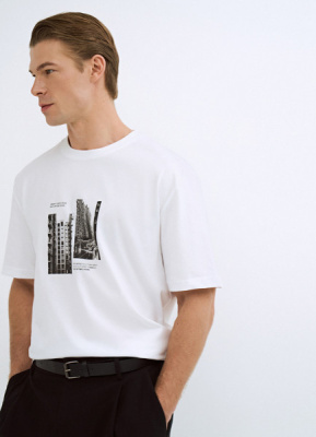 Футболка с принтом, Белый