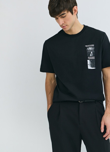 Футболка с принтом, Черный