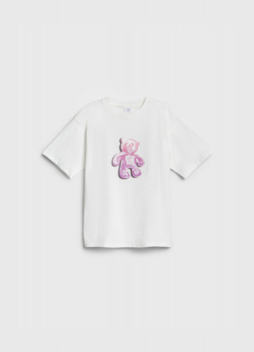 Футболка с принтом для девочек, Белый